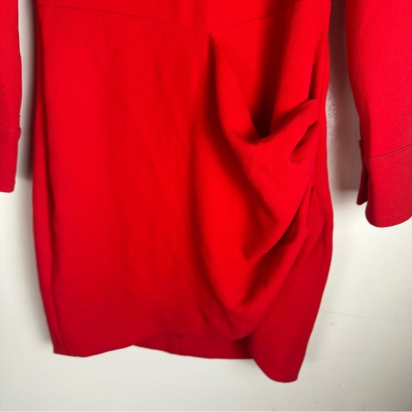 ba&sh Red Slone Lady Gathered Front Detail Sparkle  Rhinestone Shoulder Dress S - Picture 10 of 16